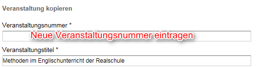 Neue Veranstaltungsnummer