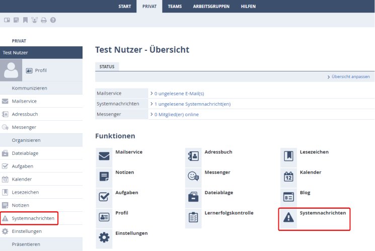 Systemnachrichten