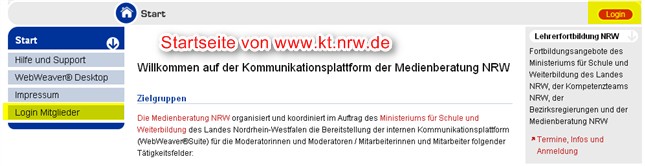 Startseite von www.kt.nrw.de